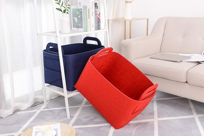 Minoisome Storage Basket Felt Storage Bin Collapsible& Convenient Box Organizer - Image 5