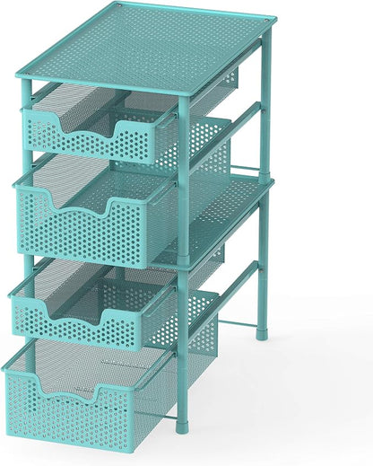 Simple Houseware Stackable 2 Tier Sliding Basket Organizer Drawer - Image 4