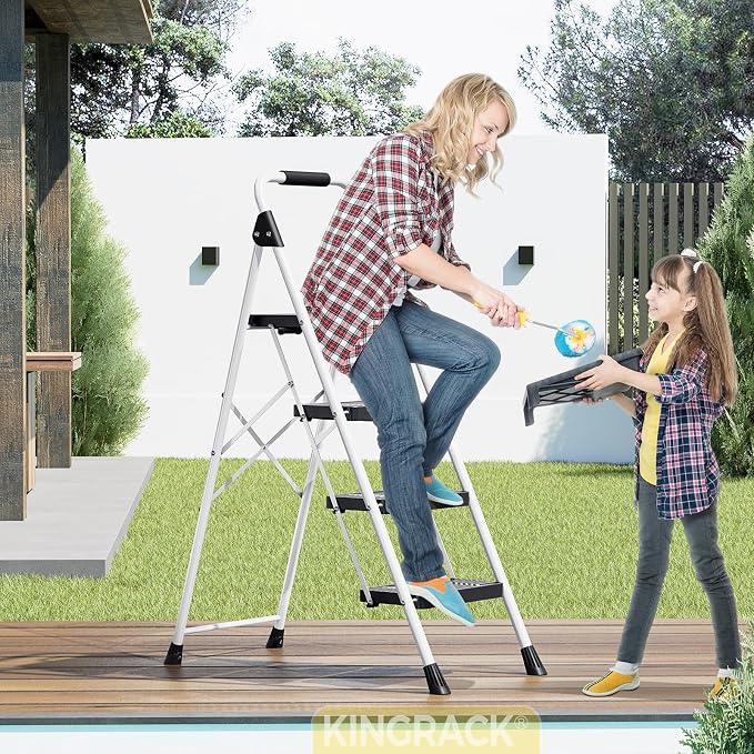 KINGRACK 4 Step Folding Ladder, 800lbs Capacity Step Stool - Image 7