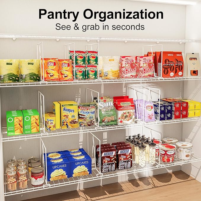 SortNStore Wire Shelf Dividers for Closet: Tall 12 Pack 12-inch Deep Wire Rack - Image 8
