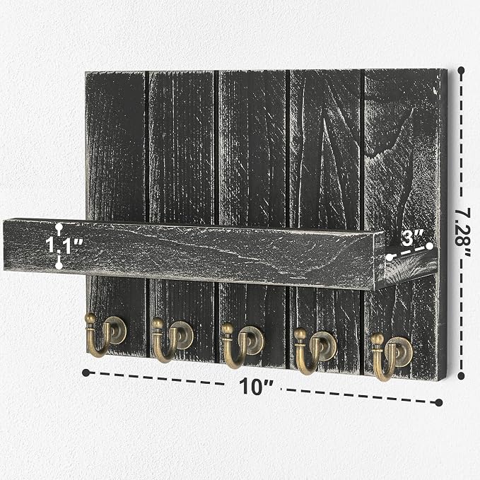 Rebee Vision Pine Wood Key Holder Wall Mount - Image 2
