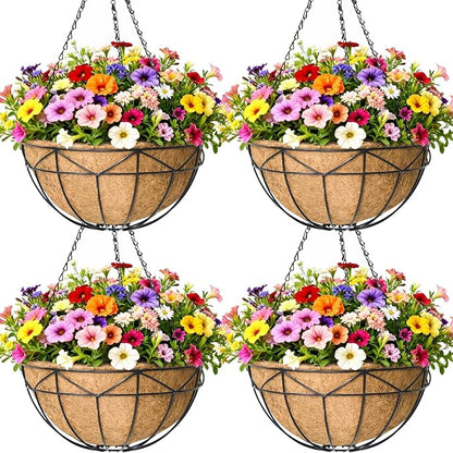 4 Pack 14 inch Wire Hanging Planter Basket by KIDYBELL