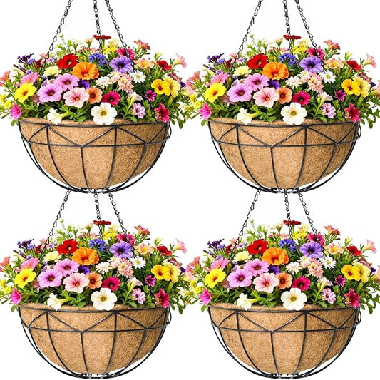 4 Pack 14 inch Wire Hanging Planter Basket by KIDYBELL