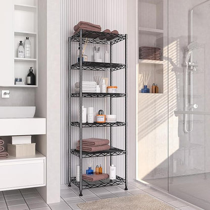GIOTORENT 6-Tier Storage Shelves Standing Shelving Metal Units, Adjustable - Image 4