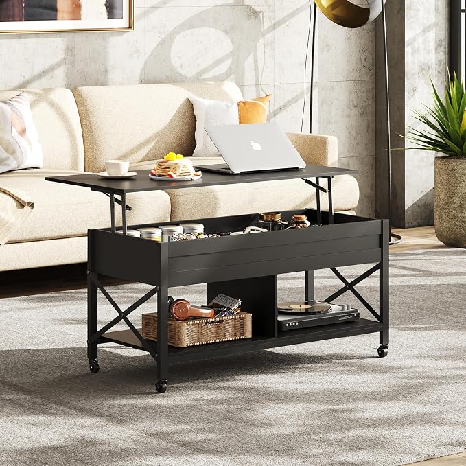 WLIVE Coffee Table, 41.3" Lift Top Coffee Table - Image 2