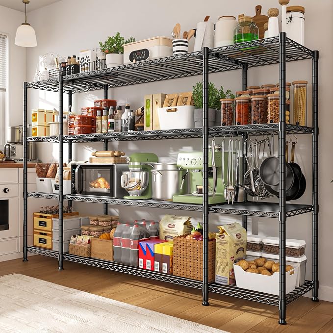 REIBII 78.4''W Storage Shelves, 4 Tier Wire Shelving Unit Loads 1500LBS - Image 7