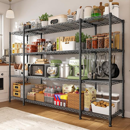 REIBII 78.4''W Storage Shelves, 4 Tier Wire Shelving Unit Loads 1500LBS - Image 7