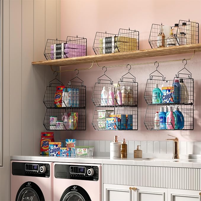 X-cosrack 5 Tier Closet Hanging Organizer, Clothes Hanging Shelves - Image 5