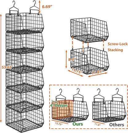 6-Tier Extended Depth Hanging Closet Organizers and Storage - Image 3