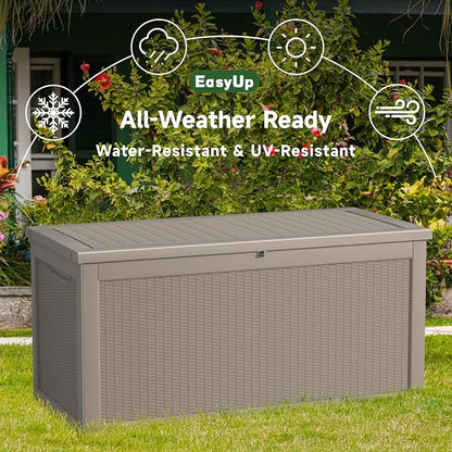 EasyUp 320 Gallon Outdoor Storage Box Waterproof, UV Resistant Resin Deck Box - Image 5