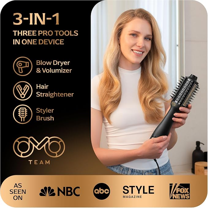 Blowout Brush Hair Dryer, 4-in-1 Blow Drying Brush, Authomatic Dual Voltage - Image 2