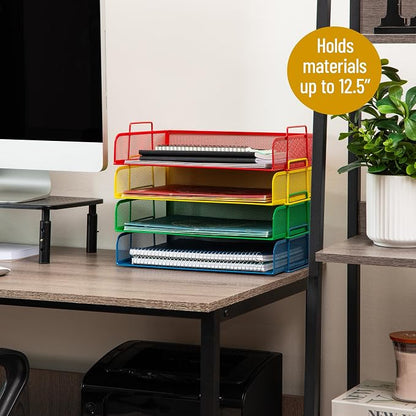 Mind Reader Stackable Paper Tray, Classroom Organizer, File Storage, Metal Mesh - Image 6