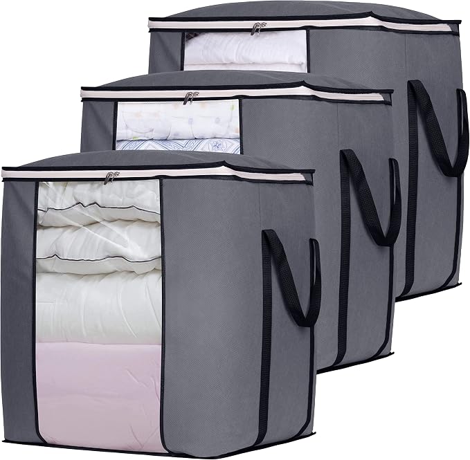 SLEEPING LAMB 120L Oversized Blanket Storage Bags Sturdy Fabric Clothes Storage by SLEEPINGLAMB