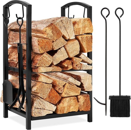 Best Choice Products 5-Piece Indoor Outdoor Wrought Iron Firewood Log Storage by Unknown