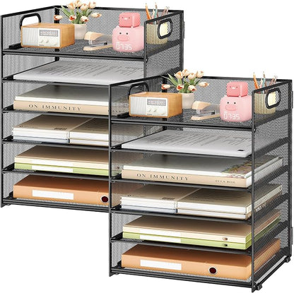 Subekyu 2-Pack 6-Tier Paper Tray Organizer by SUBEKYU