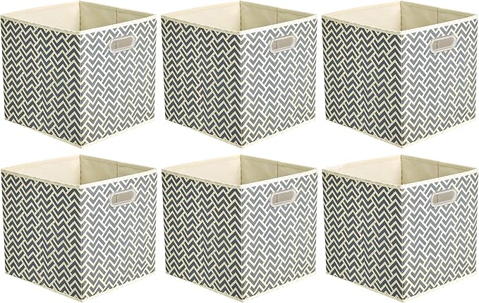 Amazon Basics Collapsible Cube Storage Organizer Bins, 10.5 x 10.5 x 11 inches by AmazonBasics