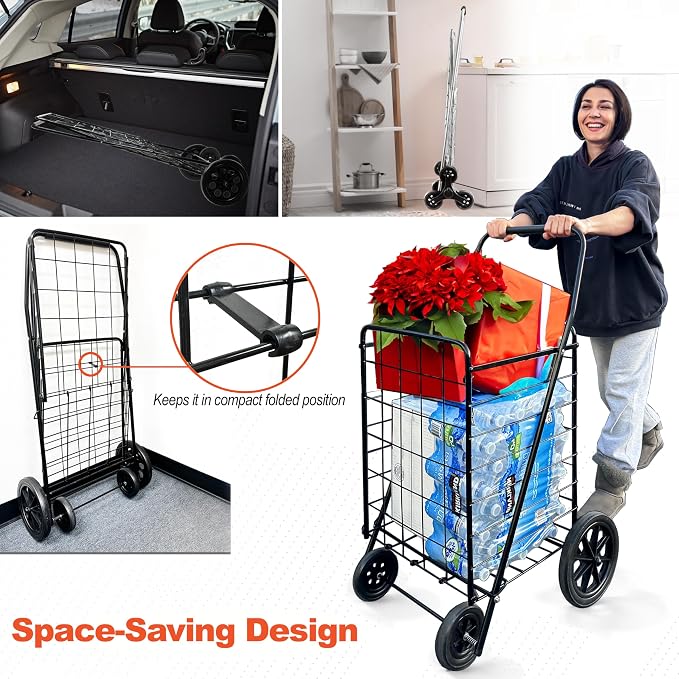 Wellmax 2-Pack Shopping Utility Cart - Image 5