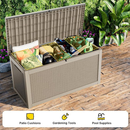 320 Gallon Outdoor Storage Box, Large Outdoor Deck Box, Waterproof & UV - Image 5