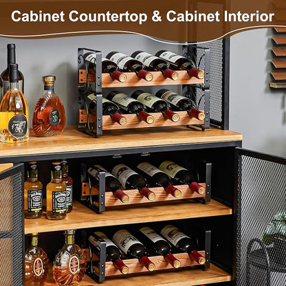 X-cosrack Wine Rack Countertop, 3-Tier 12 Bottles Small Wine Rack Stackable - Image 4