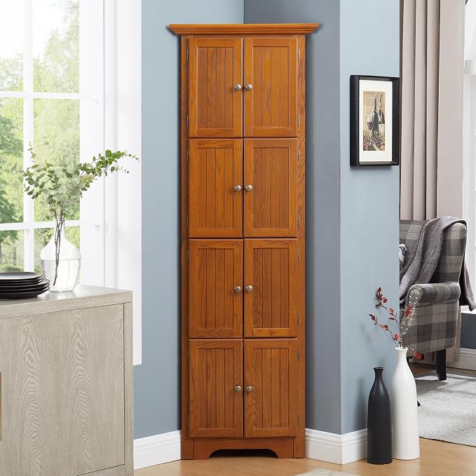 72" H Farmhouse Corner Storage Cabinet - Image 7