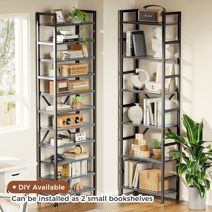 SUPERJARE Triple Bookshelf, Bookcase - Image 4