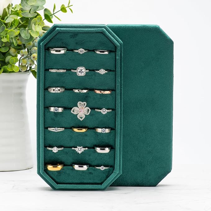Velvet Ring Organizer Display Tray Jewelry Box Earring Holder Case - Image 5