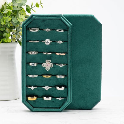 Velvet Ring Organizer Display Tray Jewelry Box Earring Holder Case - Image 5