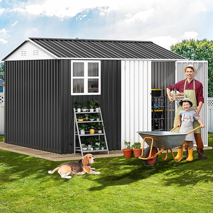 DWVO 10x8ft Metal Outdoor Storage Shed - Image 2