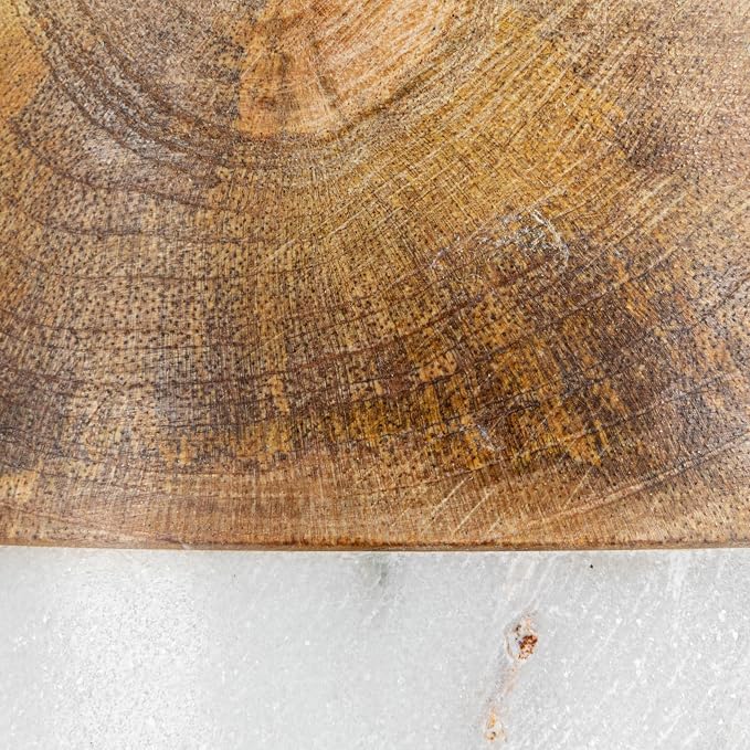 Creative Co-Op Mango Wood and Marble Bottle Holder - Image 4