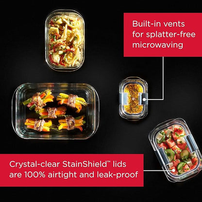 Rubbermaid Brilliance Glass Food Storage Containers, Leak-Proof - Image 4