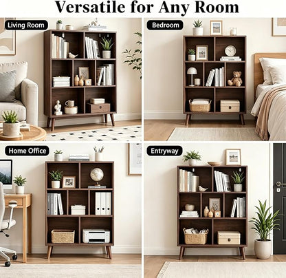 HealSmart 7 Cube Storage Organizer, 3 Tier Bookshelf - Image 5