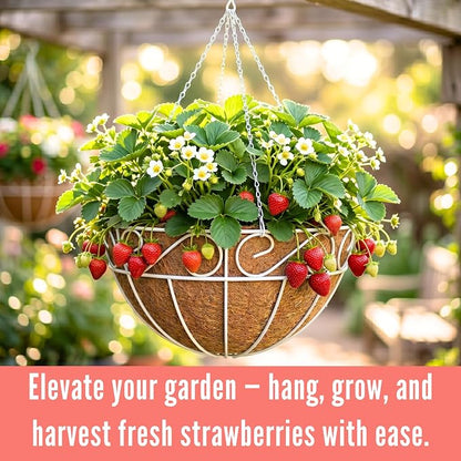 LaLaGreen Hanging Planter for Outdoor Plants White Hanging Baskets - Image 4