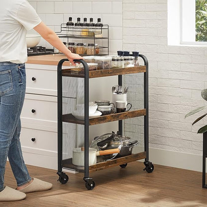 VASAGLE 3-Tier Narrow Storage Cart, Rolling Cart - Image 8
