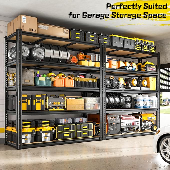 48" W Garage Shelving Heavy Duty 2800LBS Garage Storage Shelves, 5 Tier - Image 4