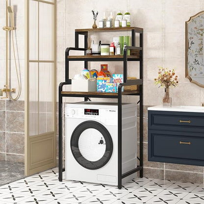 3-Tier Bathroom Room Shelf Washing Machine Storage Utility Rack Over The Toilet - Image 6