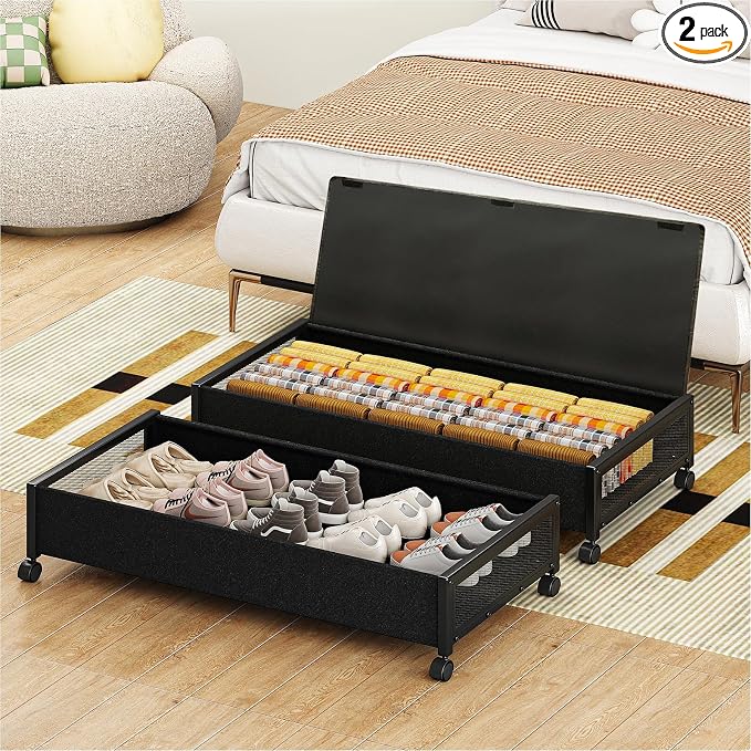 Fokyfok 2 Pack Under the Bed Storage Containers, 36 inch Long Underbed Storage by Fokyfok