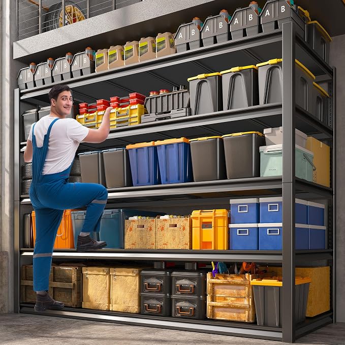 REIBII Garage Shelving 48.2" W Storage Shelves 3000LBS Metal Shelving Heavy - Image 2