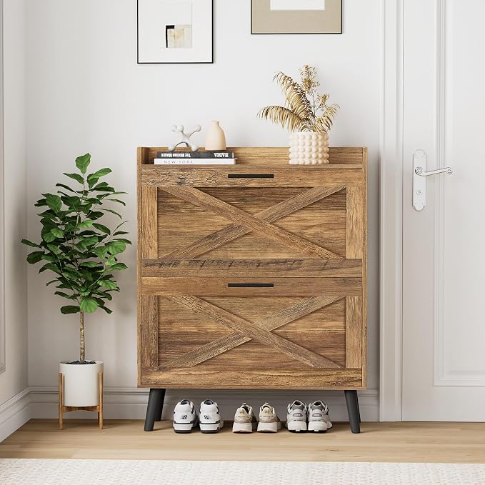 Homleke Farmhouse Shoe Storage Cabinet - Image 8