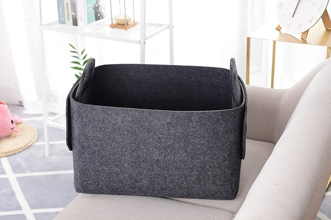 Storage Basket Felt Storage Bin Collapsible& Convenient Box Organizer - Image 5