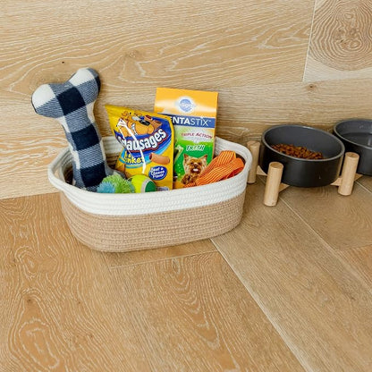 NaturalCozy 5-Piece Rectangle Storage Basket Set- Natural Cotton Rope Woven - Image 6