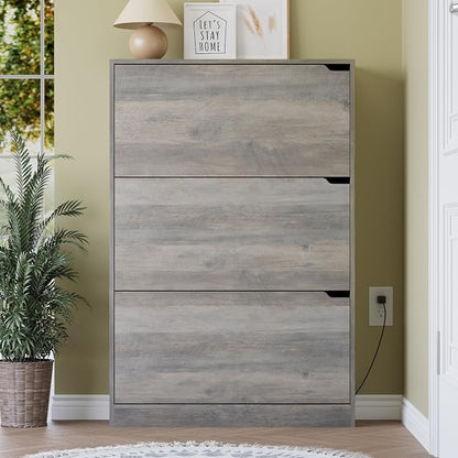 BORNOON Shoe Cabinet with Odor Control and Back Panels, Deodorizing Slim 3-Flip - Image 7