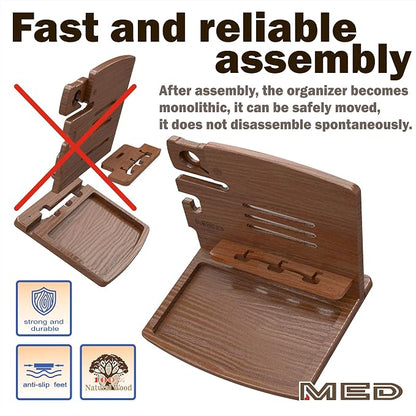 MED Wood Phone Docking Station – Nightstand Desk Organizer - Image 8