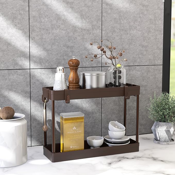 Simple Houseware 2-Tier Under Sink Organizer Storage Tray - Image 4