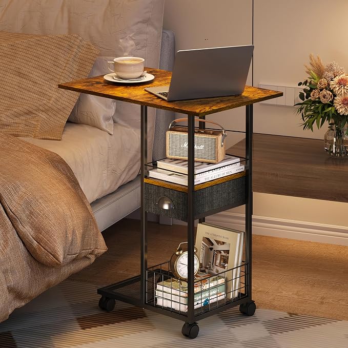 Rolling C-Shaped Side Table - Image 7
