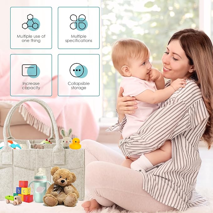 Cute Castle 2 Pack Diaper Caddy Organizer - Image 3