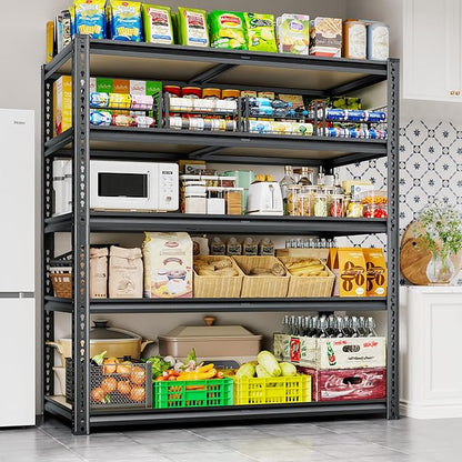 72"H Storage Shelves heavy duty, 2200LBS Garage Shelving, 5 Tier Metal Shelving - Image 2