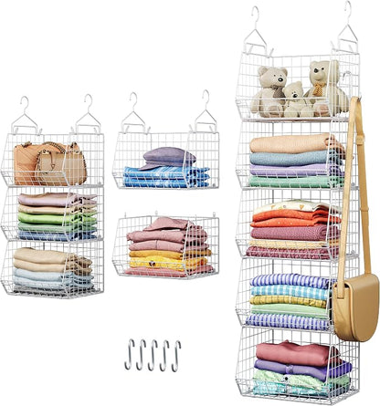 5 Tier Closet Hanging Organizer, Clothes Hanging Shelves by X-cosrack