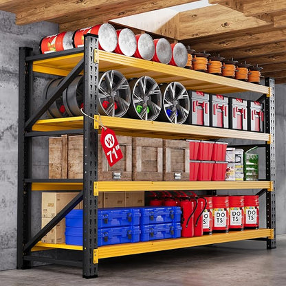 71”W Garage Shelving Units, 5000LBS Metal Shelving Rack, 4 Tier Large Tall by AFAIF