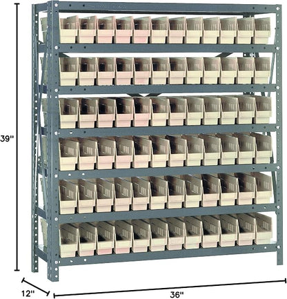Quantum Storage Systems 1239-100IV Solid Heavy Duty 7 Shelves 72 Economy Ivory - Image 2
