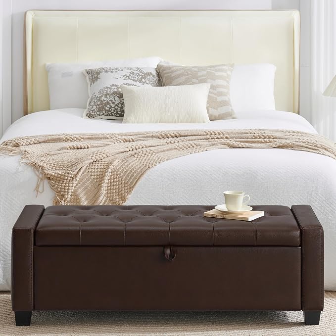Huatean Home 48" Ottoman with Storage, Storage Ottoman Bench with Safety Hinge - Image 7